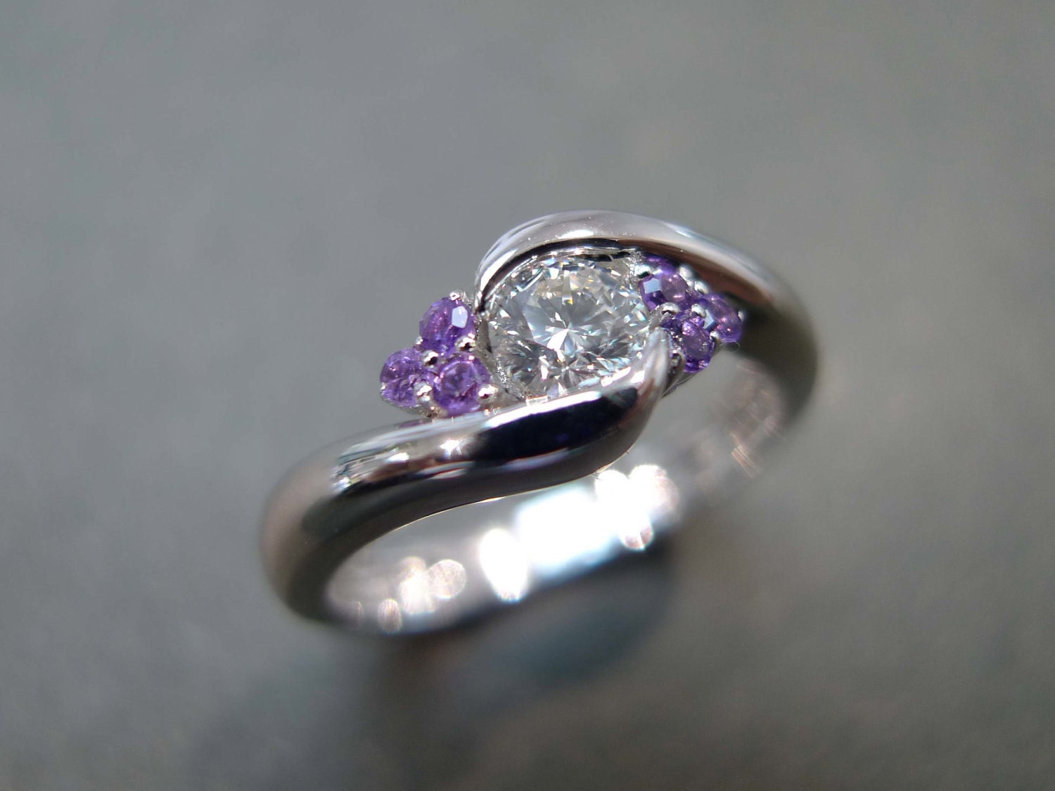 amethyst wedding rings