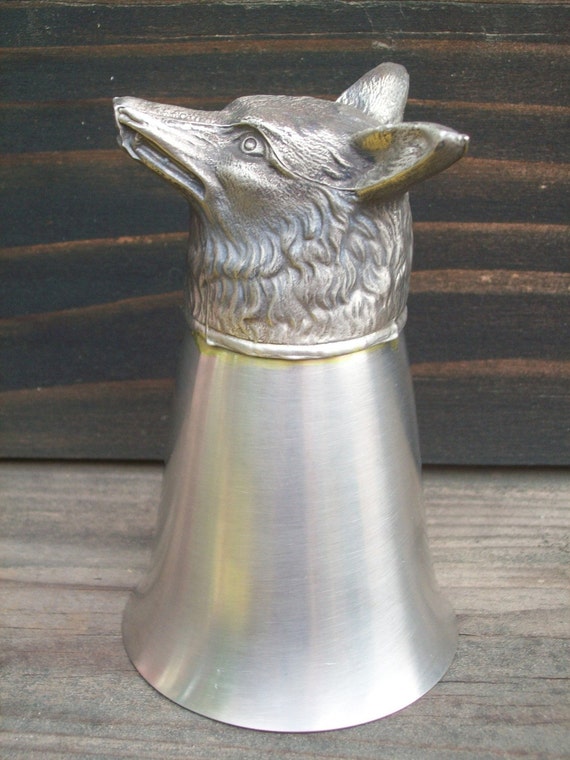 cup  Cup Fox stirrup reminesce Stirrup vintage Pewter Head by Vintage Etsy on