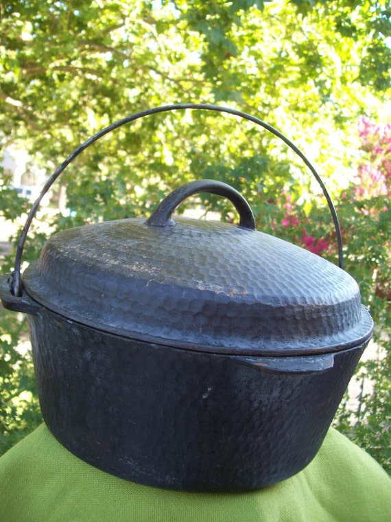 Antique Cast Iron Cauldron with Lid On Sale Price reduced