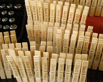 400 Custom Clothespin Wedding Favors place card holders