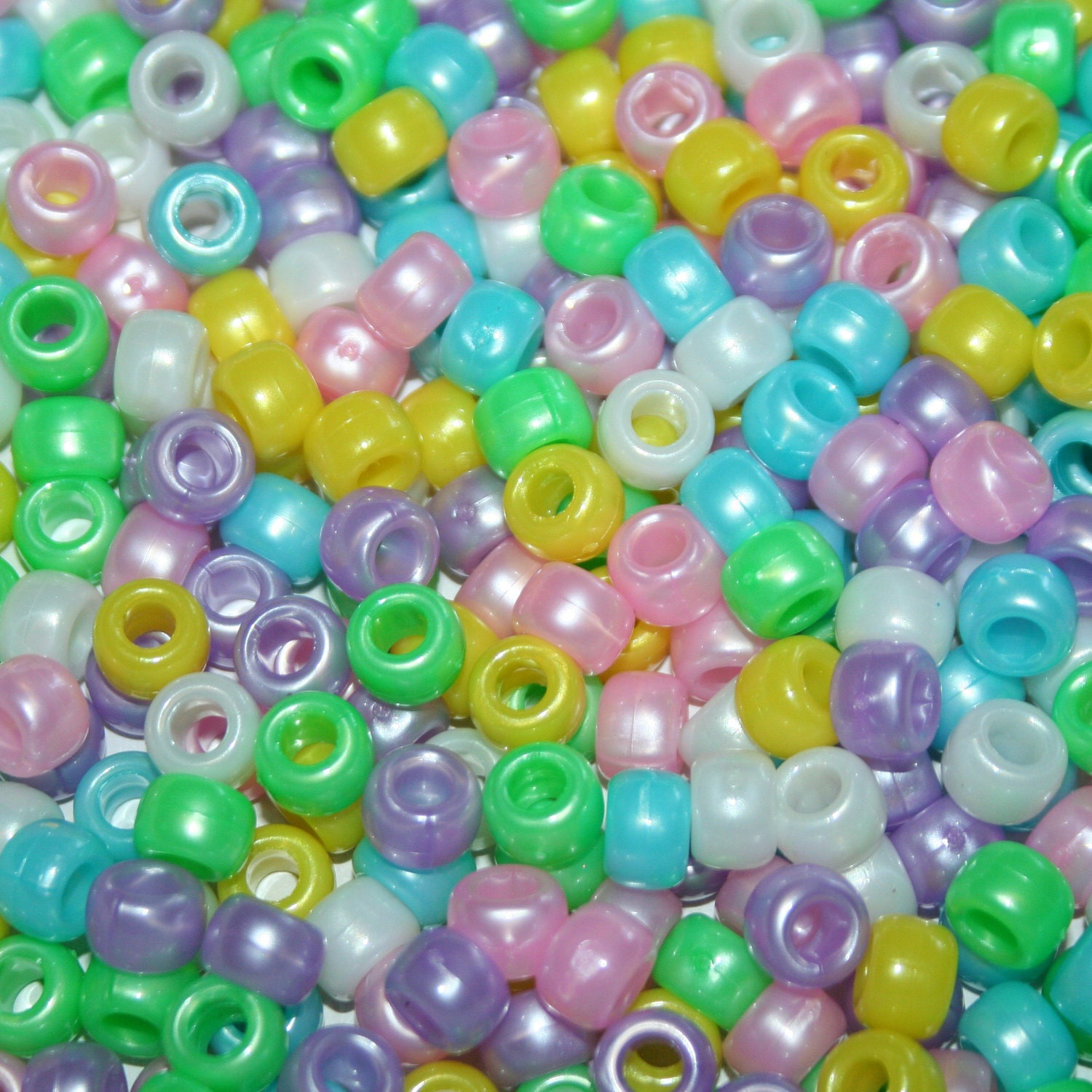 1000 Pastel Pearl Pony Beads by eclecticKel on Etsy