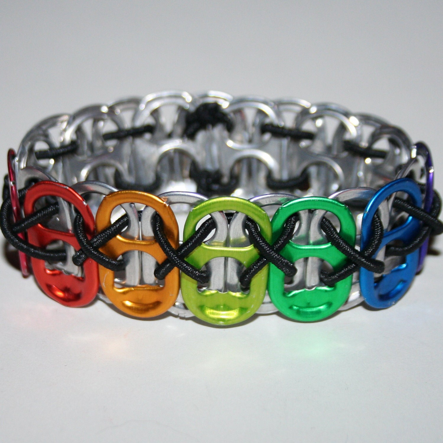 Rainbow Tab Stretchy Pop Can Tab Bracelet 4 with Xs