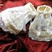 Lampshade - vintage lamp shade, in cream ecru color, shabby chic, romantic housewares, handmade