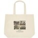 On Safari Deluxe tote bag printed with sand paintings of African animals elephants giraffes zebras and a hipo
