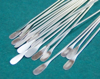 silver paddle pins ,2 inch 22 gauge, jewelry finding, silver-plated head pins, 80 pieces (274FD)