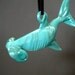 Glass Hammer Head Shark Suncatcher Teal Lampwork Hanging Art Sculpture Ornament