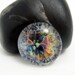 Small Glass Cabochon, Silver Rainbow Frit Implosion, Jewelry Supply