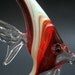 Glass Fish Ornament Ruby Red, Small Hanging Sealife Art
