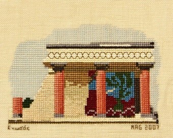 Counted Cross Stitch Kit Illustrated Greek by EmJayStitching Stitch cross counted kit greek