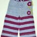 wool diaper cover, cloth diapers, diaper cover, knit diaper cover, longies, newborn girl knit, flowers, purple, green, spring