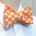 Men's Bow Tie in orange & ivory polka dots