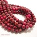Impression Stone, Magenta-Red (Dark), Gemstone Beads, Round, Smooth, 8mm, Small, Semiprecious Stone, 25pcs, Half-Strand - ID 586