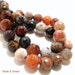 Agate, Fired, Brown/Black/Red-Orange/White, Round, Faceted, Gemstone Beads, 11-12mm, Large, Half-Strand, 14pcs - ID 378