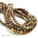 Red Creek Jasper, Natural Gemstone Beads - Multi-Colored, Green/Red/Brown, Round, Smooth, 6mm, Small, Half Strand, 33pcs - ID 679