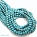 Natural Turquoise, Unstabilized, Blue with Some Matrix, Round, Smooth, 5mm, Small, Gemstone Beads, Half-Strand, 40pcs - ID 852