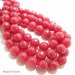 Agate, Fired, Honeysuckle Pink, Dark, Round, Faceted Gemstone Beads, 12mm, Half-Strand, 16pcs - ID 461