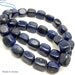 Lapis Lazuli with Pyrite, Dark Blue, Square Pebble, Gemstone Beads, 10x7mm, 19pcs - ID 866