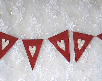 Heart Banner .... Weddding ... Photo .... Burlap Banner