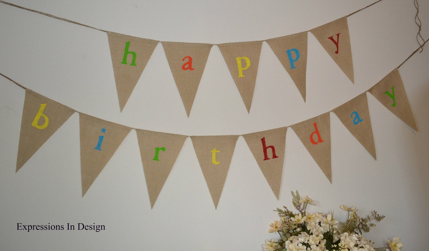 Birthday Banner Burlap Banner Party Decoration