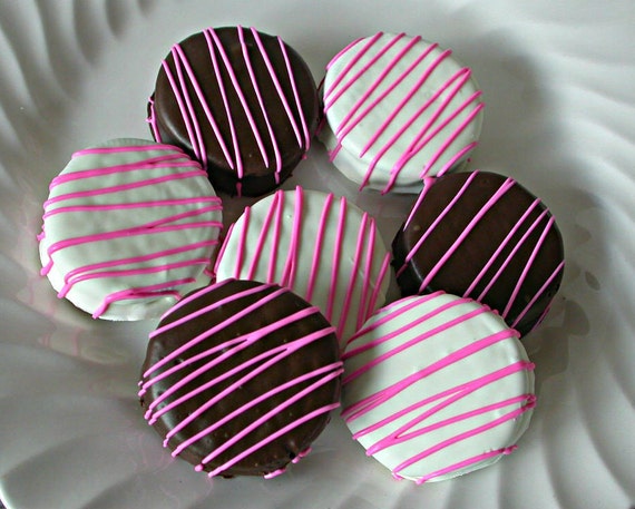 Dipped Oreo Cookies custom dipped in gourmet chocolates - 24 bridal shower, baby shower, wedding edible favors Il_570xn