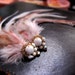 Milk Glass Lovebirds, Feathered Hair Clips