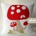 Mushrooms 16x16 - Linen Pillow cover