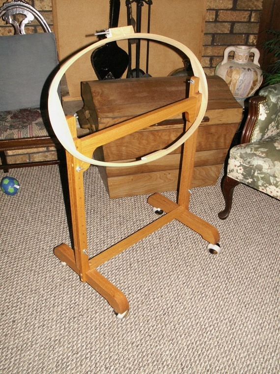Vintage Hard Wood Adjustable Quilting Embroidery Stand on