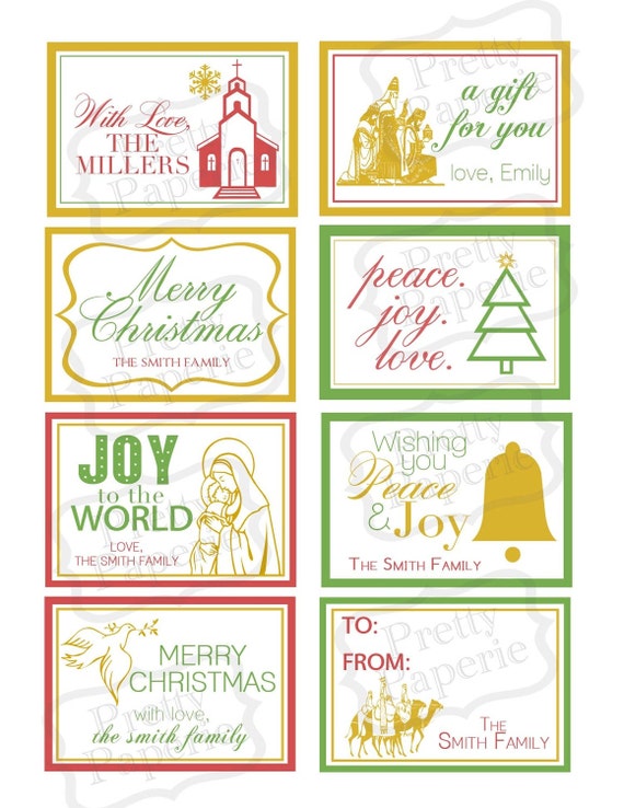 Items similar to Personalized CHRISTMAS 'Christ centered' Gift Tag ...