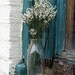 pair of midcentury milk bottles -- pint duraglass and quart universal -- one pair