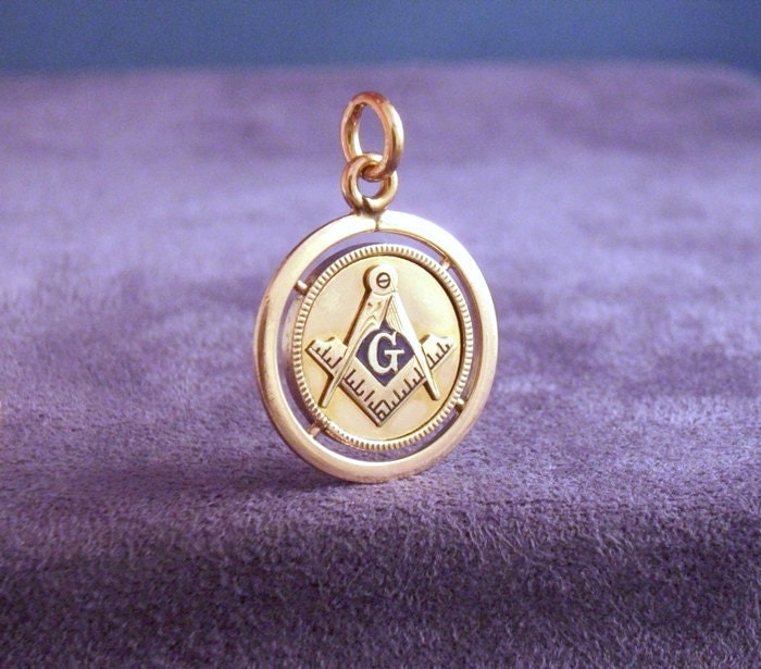 Vintage Masonic Charm Pendant Fob 10K Gold Filled 2-in-1