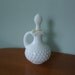 Milk Glass Hobnail Bottle, Vintage Cruet with Stopper, Avon Decanter, Timeless Decor