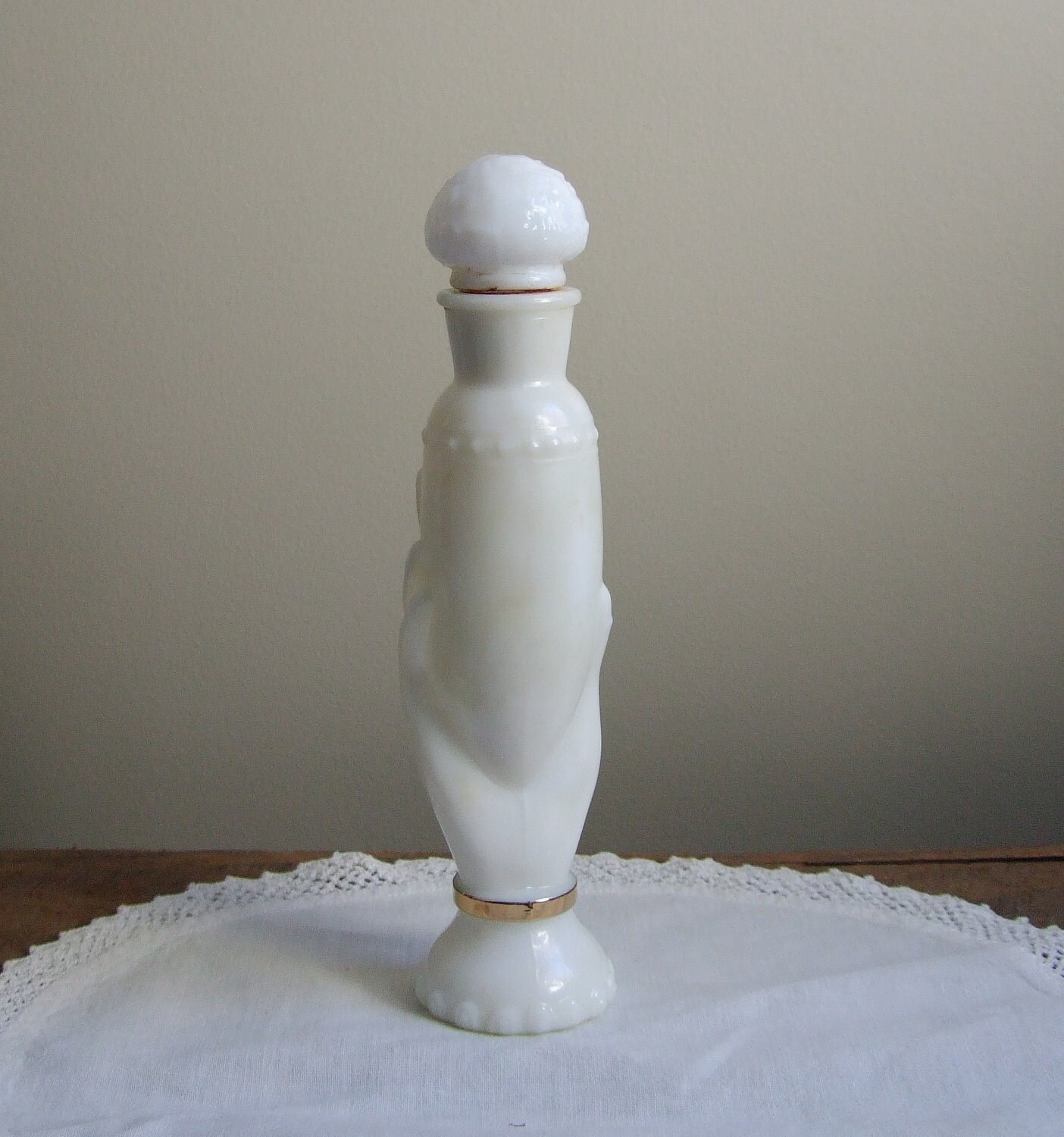 Avon Fragrance Touch Vintage Milk Glass Hand Holding by jessamyjay
