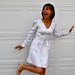 Short Wedding Dress / 1960s White and Silver Dress / 1960s Handmade Sassy Lady Dress / White and Silver Metallic Vintage Dress