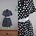 Polka Dot Dress / Vintage Black & White Polka Dot Dress / Pin Up Style Polka Dot Dress / Vintage 1980s Black and White Polka Dot Shift Dres