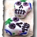 Dia De Los Muertos Glass Sugar Skull Beads (2) lilac
