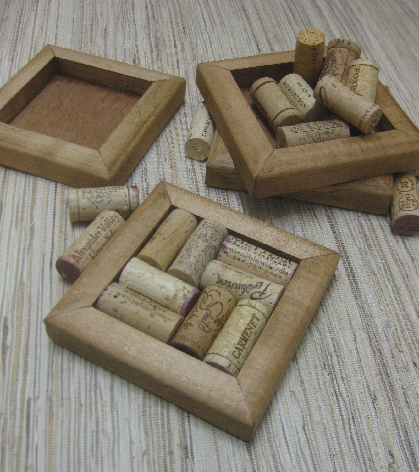DIY Honey Wine Cork Coaster Kit made from reclaimed wood