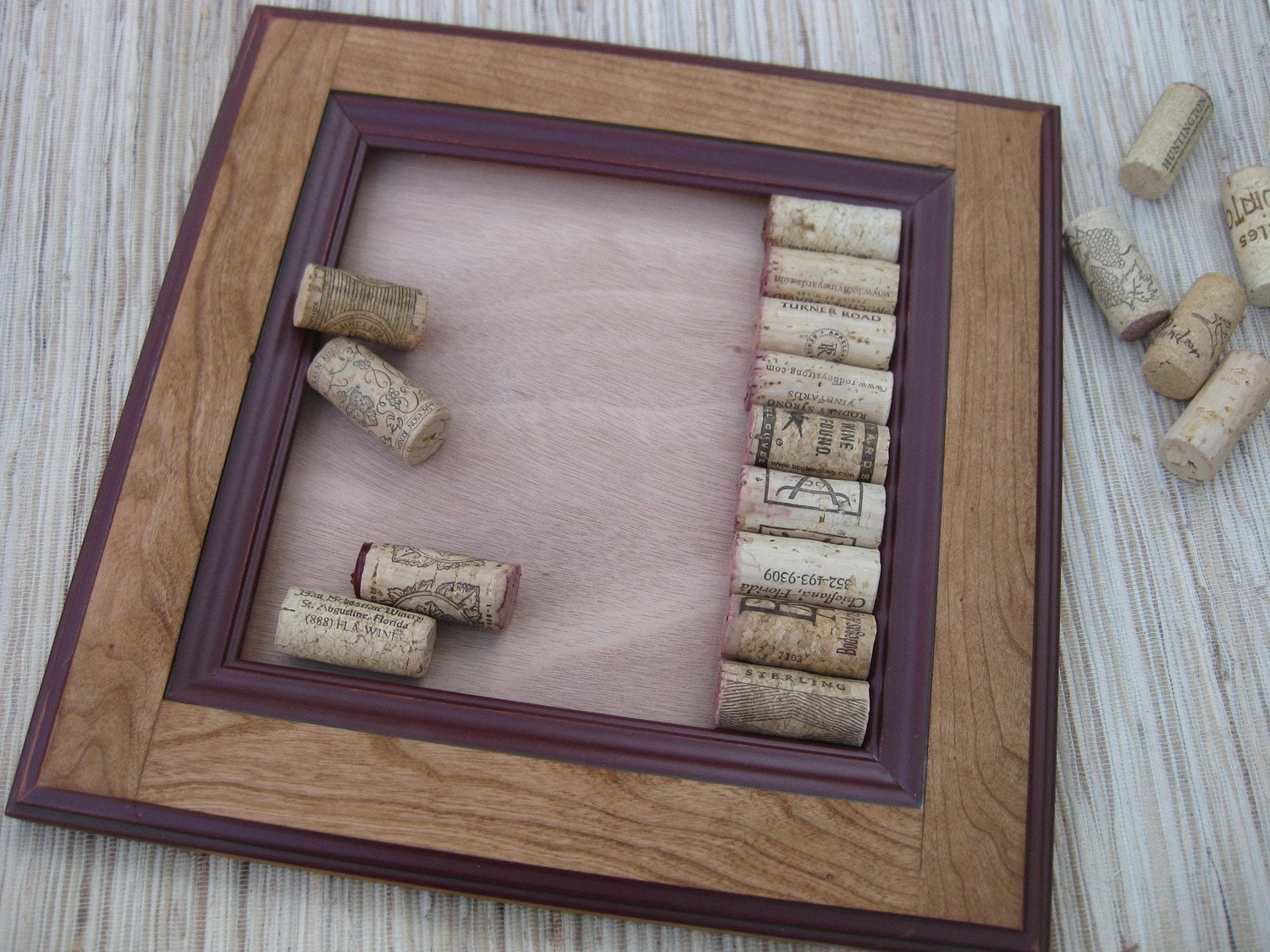 DIY Wine Cork Bulletin Board Kit made from reclaimed wood