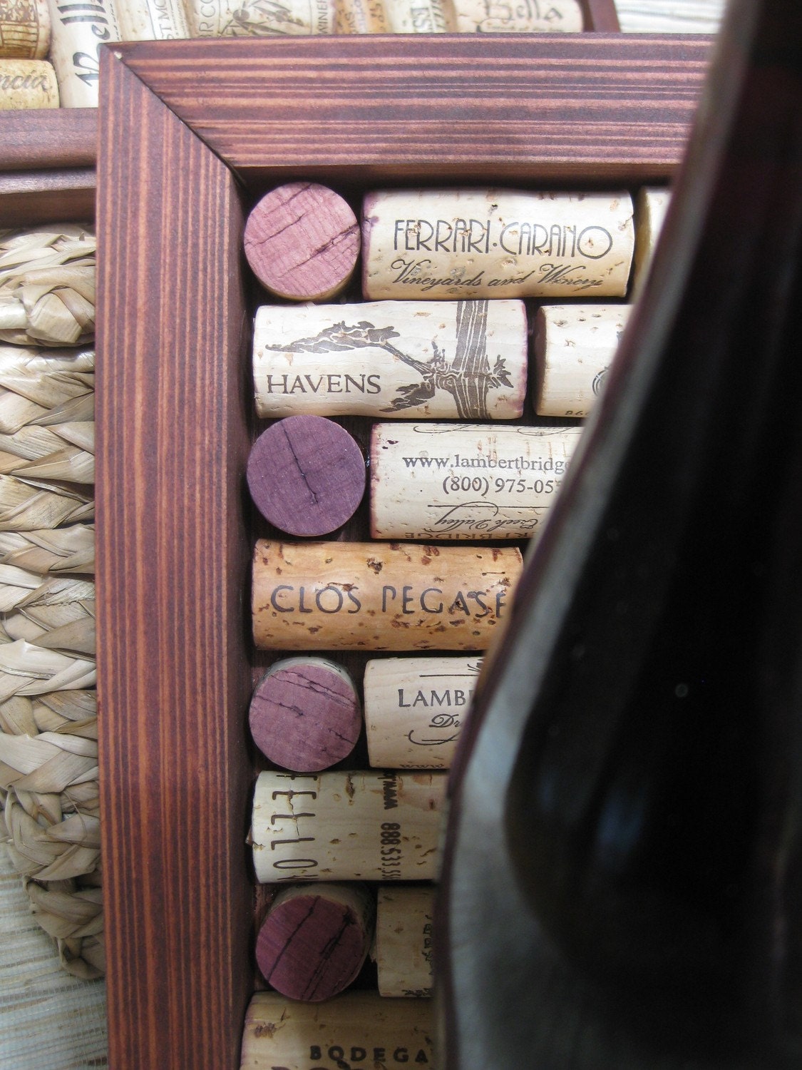 DIY Wine Cork Trivet Kit merlot made from reclaimed wood