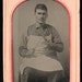 RESERVED // Large 1870s Occupational Tintype of a Handsome Butcher with Knife