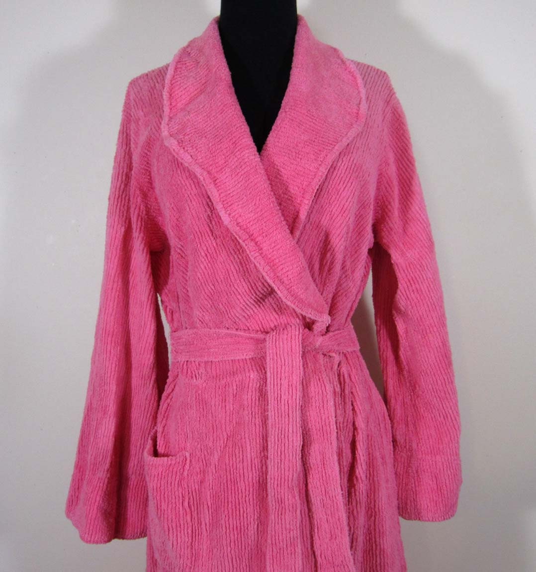 Vintage Pink Chenille Robe Floor length ML by JanesVintage