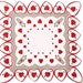 VALENTINE HANKIE, Vintage, Gorgeous Pierced Arrow Valentine Border, Deeply Faced Edge, Quiver & Arrows, Gold Accents, Fabulous