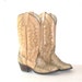 Vintage Bohemian Cowgirl. Snakeskin Boots. Southwestern. Saddle Colored Leather. Distressed Aged Worn Size 6 1/2
