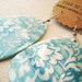 southern beach wedding - OOAK paisley pale blue mother of pearl floral carved shell fashion sterling silver earrings