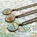 CUSTOM Map Necklace. You Select Location. Anywhere In The World.