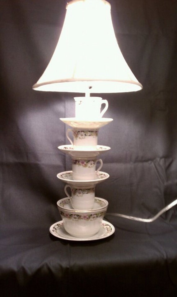 Vintage China Tea Cup Lamp by TheVintageTexan on Etsy