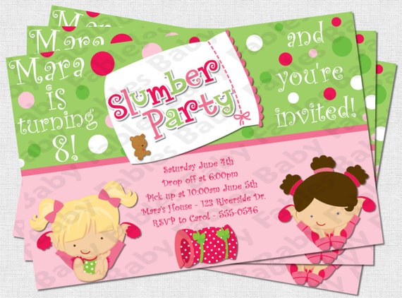 Slumber Party Invitation Ideas Homemade 2