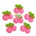 6 Pink Cherry Cabs with Rhinestones - LAST 1