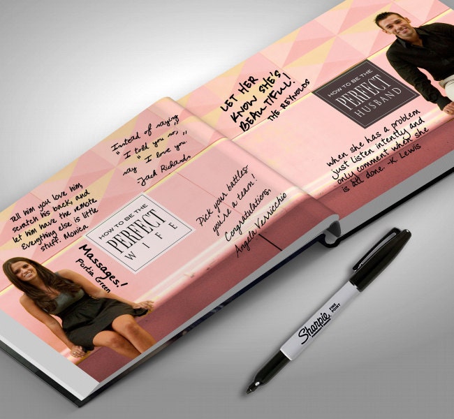 Guest Book with Prompts Questions Photos Signatures Made