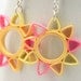 Save 40% Neon Star Earrings Eco Friendly Earrings Nine Pointed Star Paper Quilled hypoallergenic