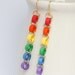 CLEARANCE Rainbow Chain Earrings with Paper Quilled Beads Eco Friendly Jewelry, Artisan Jewelry